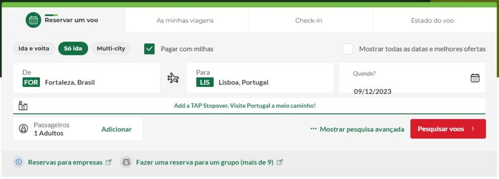 emissão  fortaleza a lisboa site da tap